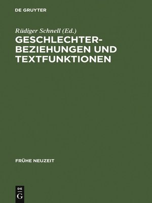 cover image of Geschlechterbeziehungen und Textfunktionen